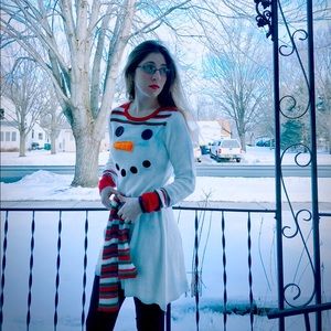 Snowman sweater dress